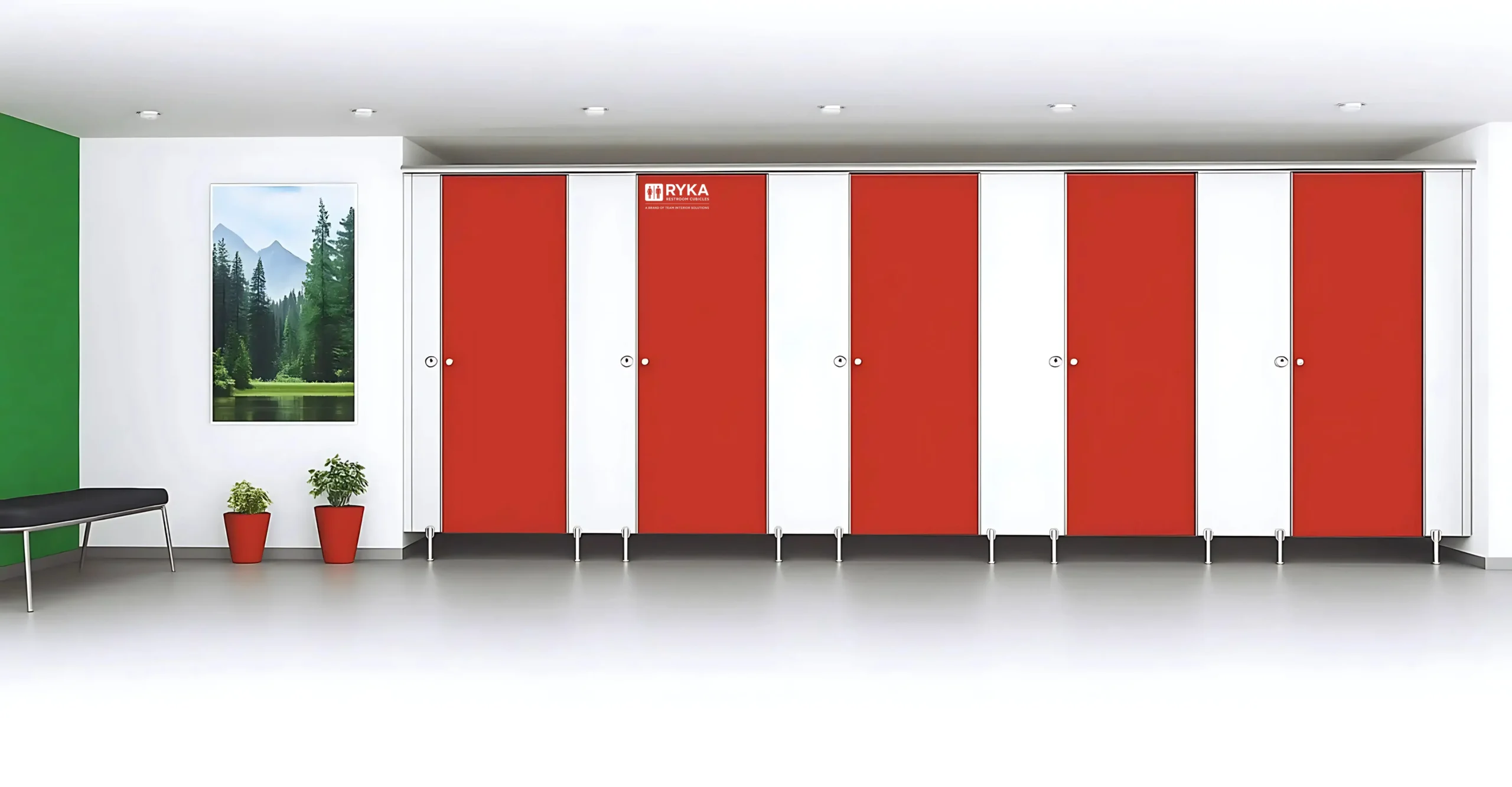 Public restroom partitions